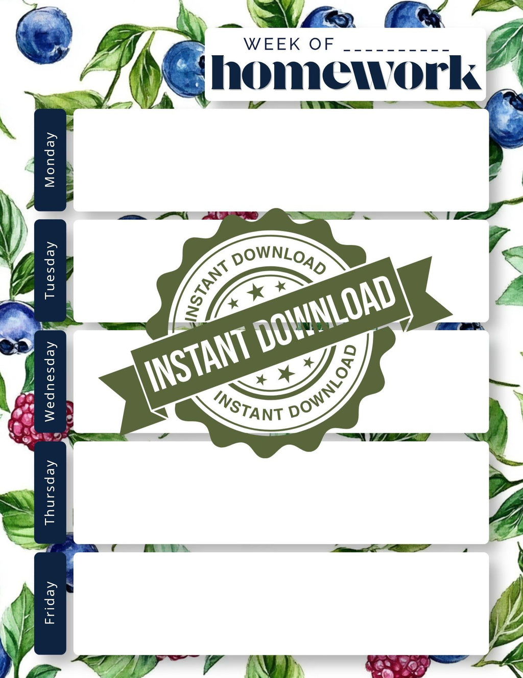 BUNDLE: Weekly Homework Undated Notepad | Back to School Organization | Fruit, Ice Cream, Candy, Desserts