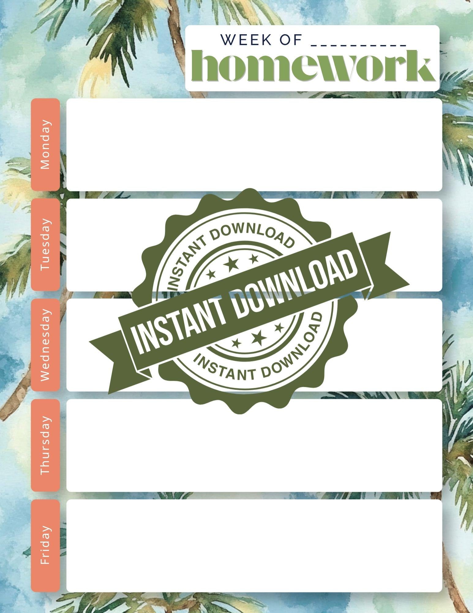 BUNDLE: Weekly Homework Undated Notepad | Back to School Organization | Classic Floral, Gingham, Stripes