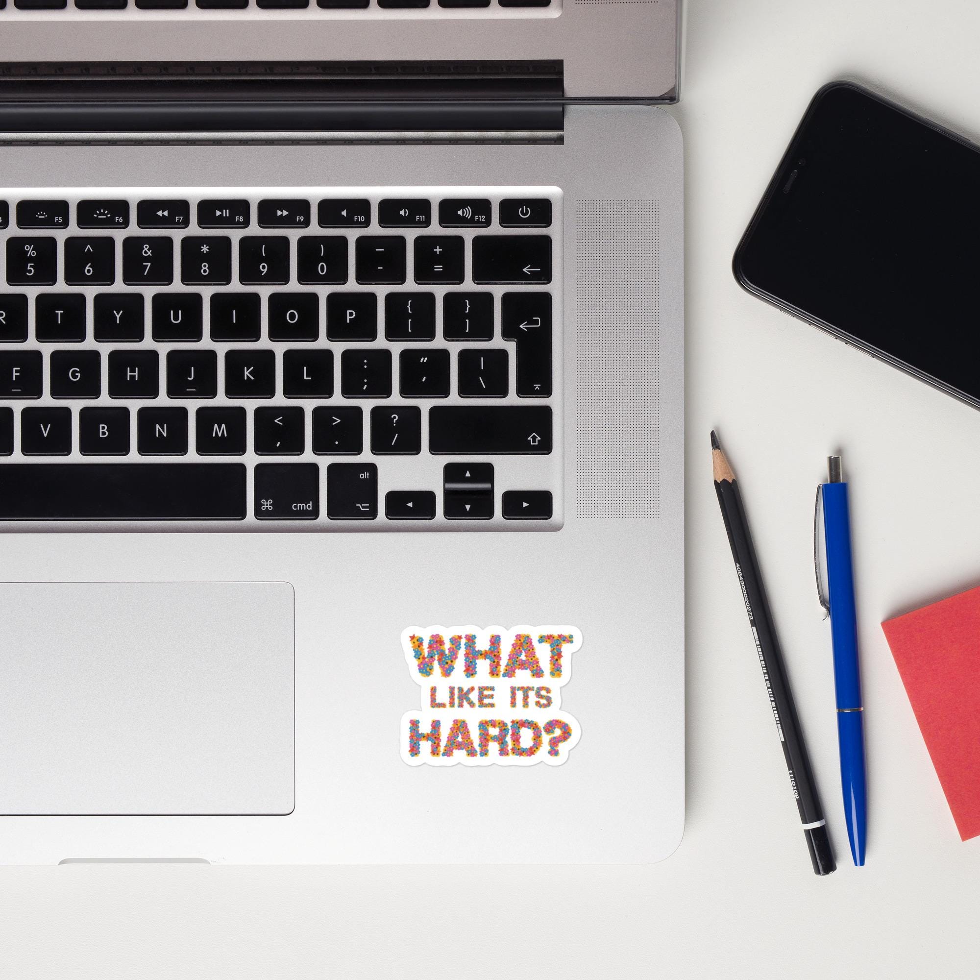 What Like Its Hard? Floral Letters Sticker