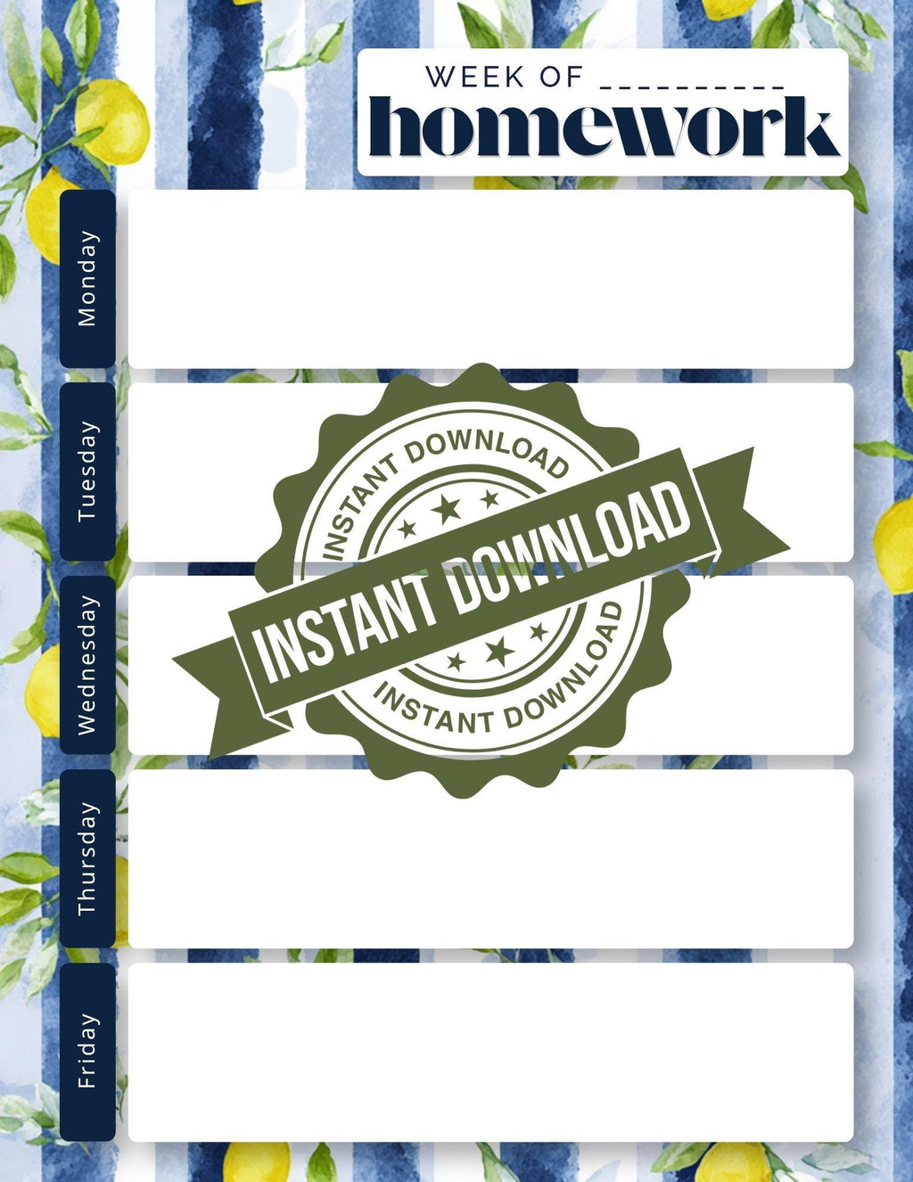 BUNDLE: Weekly Homework Undated Notepad | Back to School Organization | Fruit, Ice Cream, Candy, Desserts