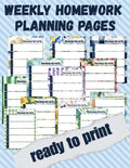 BUNDLE: Weekly Homework Undated Notepad | Back to School Organization | Classic Floral, Gingham, Stripes