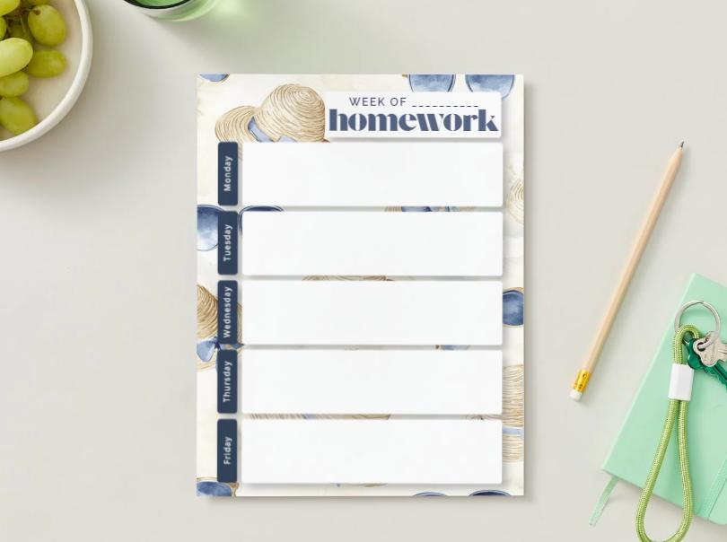 Weekly Homework Planner | Summer Beach Vibe Student Agenda (Digital Download)