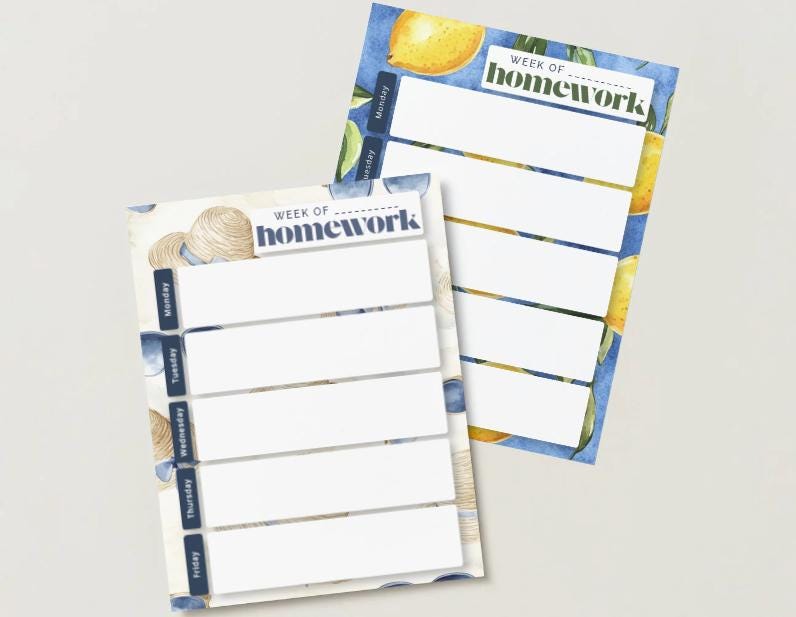 Bright Lemons Weekly Homework Planner | Citrus Student Agenda (Digital Download)