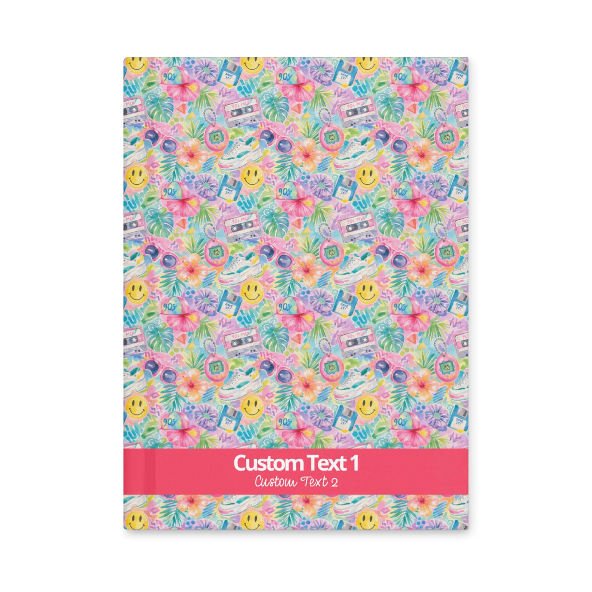 Custom 90s Neon Hardcover Journal | Lined Tear Out Pages | CUSTOMIZE